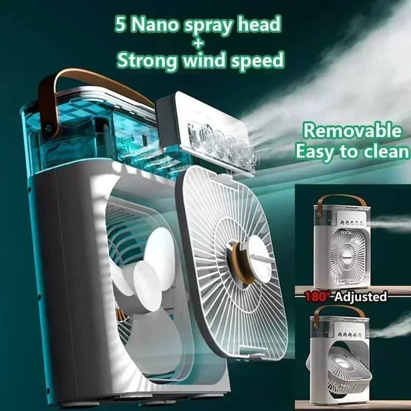3 In 1 Fan Air Conditioner Household Mini Air Cooler LED