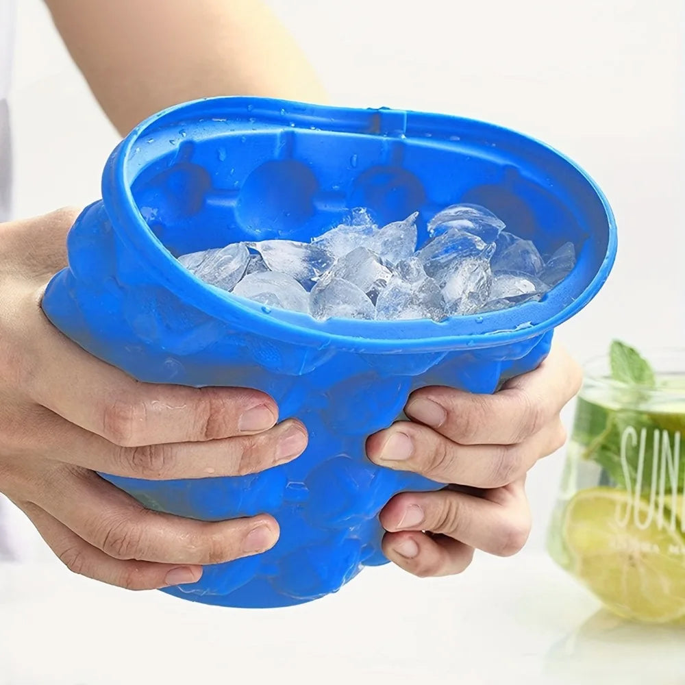 2-in-1 large silicone ice bucket mold